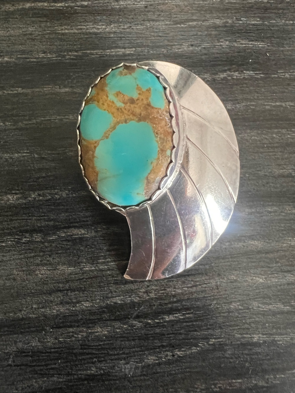 Turquoise Stone Silver Wing Earrings - Turquoise - Picture 5 of 6